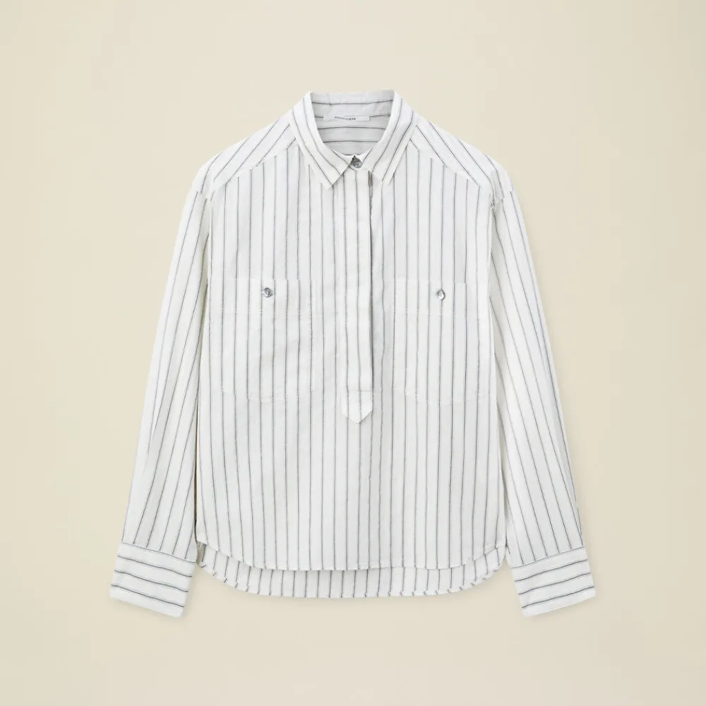 Women Pomandère - Chemise rayée - Blanche