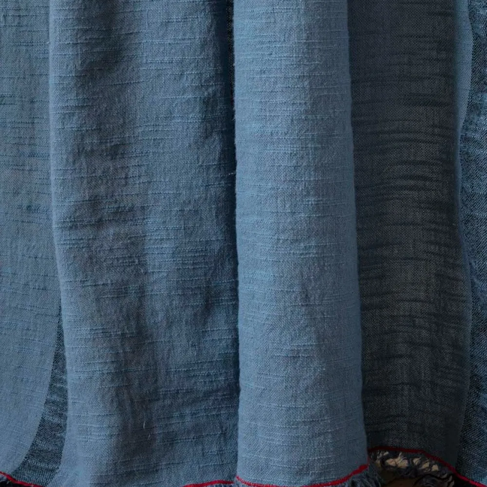200 LINTEX Rideau à franges - Bleu de Nîmes