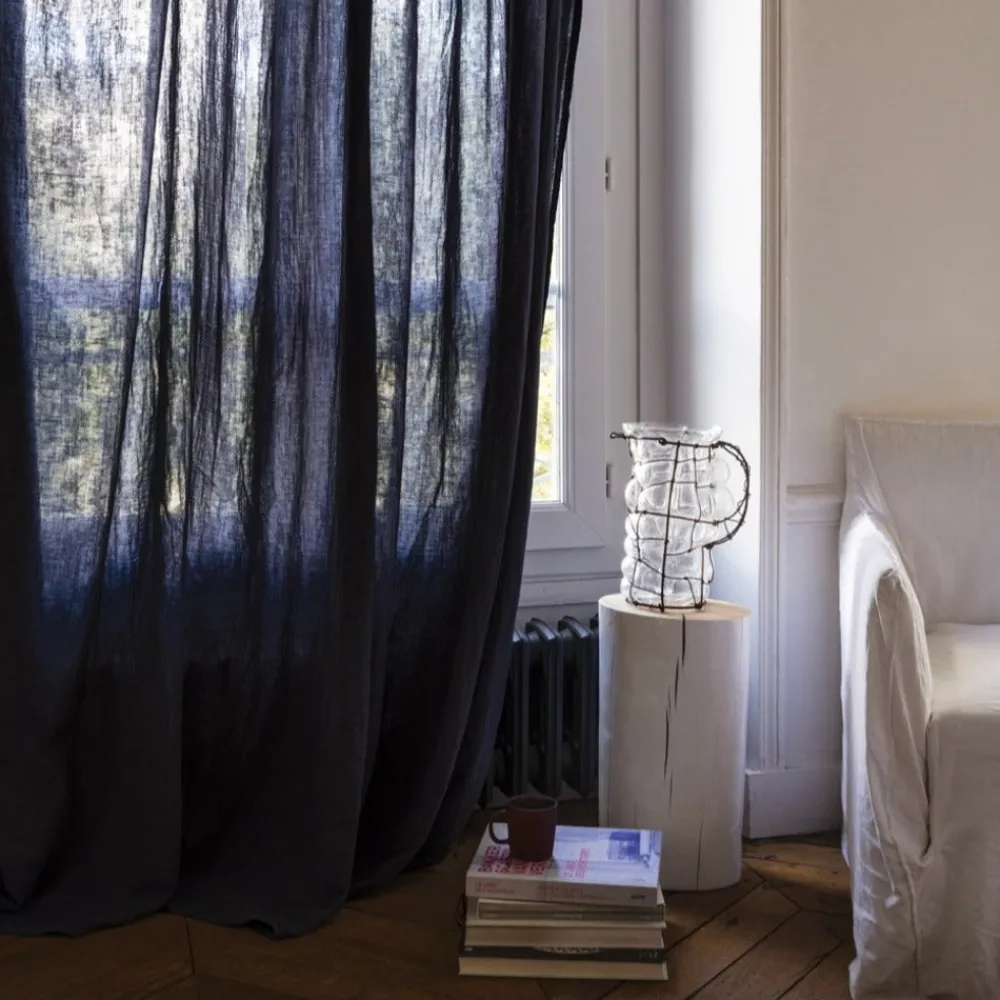 2100 GAZEX Rideau en gaze de coton - Gris Fusain