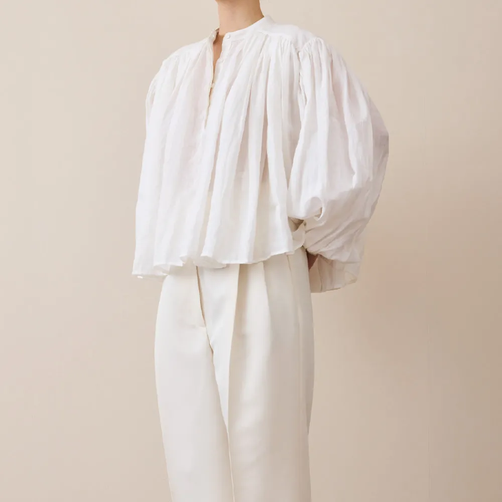 Women ROHE - Blouse plissée - Blanc