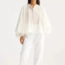 Women ROHE - Blouse plissée - Blanc