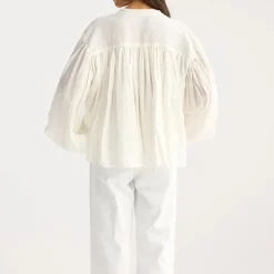 Women ROHE - Blouse plissée - Blanc