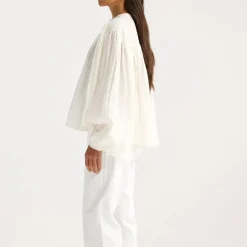 Women ROHE - Blouse plissée - Blanc