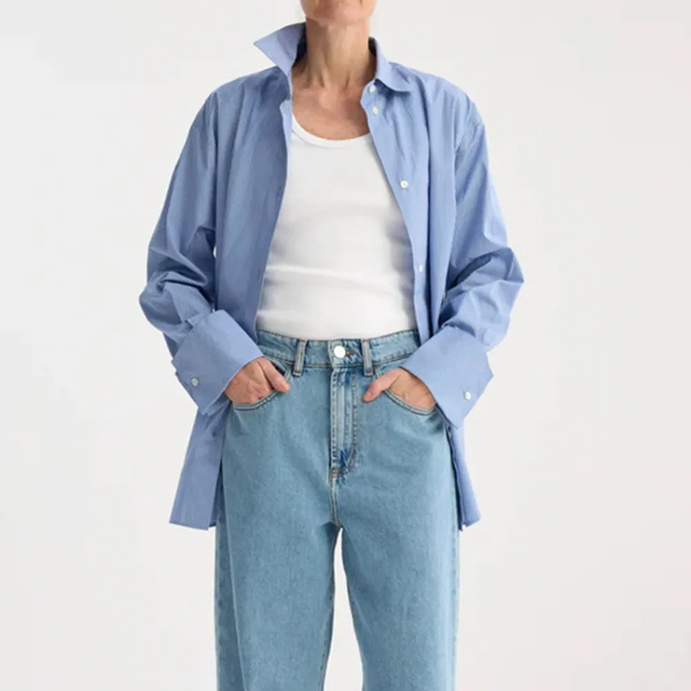 Women ROHE - Chemise Rayée - Bleu