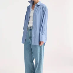 Women ROHE - Chemise Rayée - Bleu