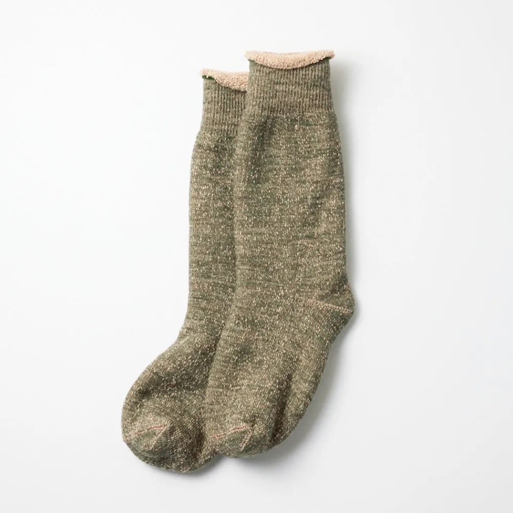 Women ROTOTO - Chaussettes double face - Vert/Marron