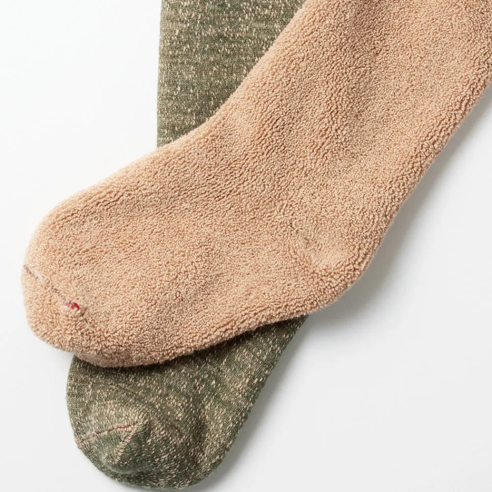 Women ROTOTO - Chaussettes double face - Vert/Marron