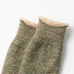 Women ROTOTO - Chaussettes double face - Vert/Marron