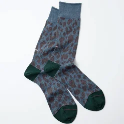 Women Rototo - Chaussettes Léopard - Bleu