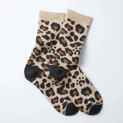 Women ROTOTO - Chaussettes Léopard - Ivoire