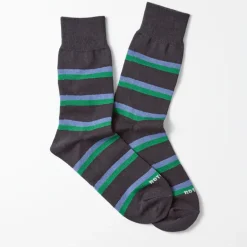 Women ROTOTO - Chaussettes Rayées - Charbon