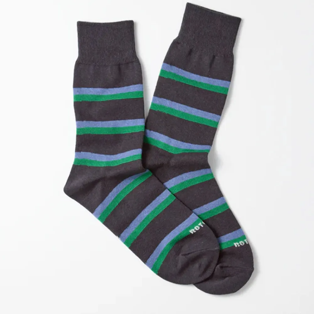 Women ROTOTO - Chaussettes Rayées - Charbon