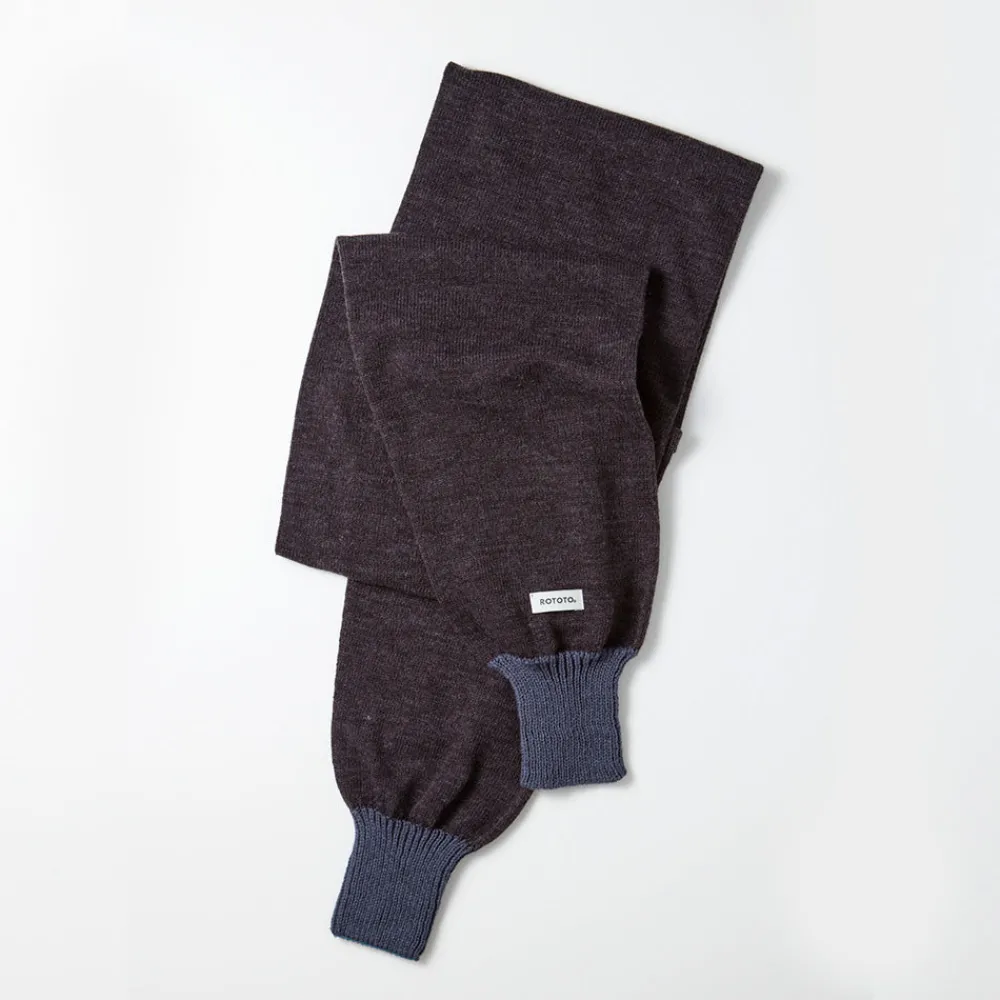 Women ROTOTO - Echarpe Sleeve - Charbon/Bleu