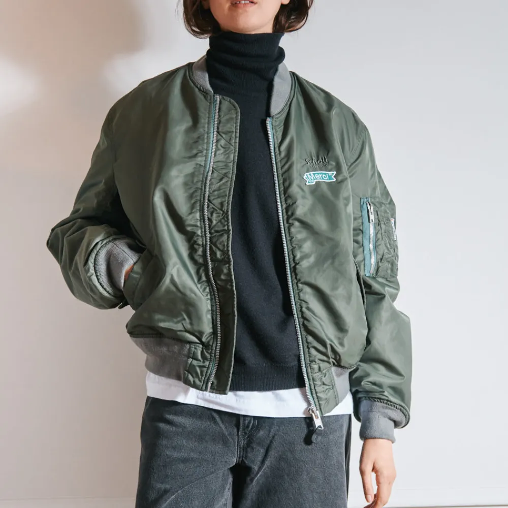 Women Schott x Merci - Bomber Vintage - Vert