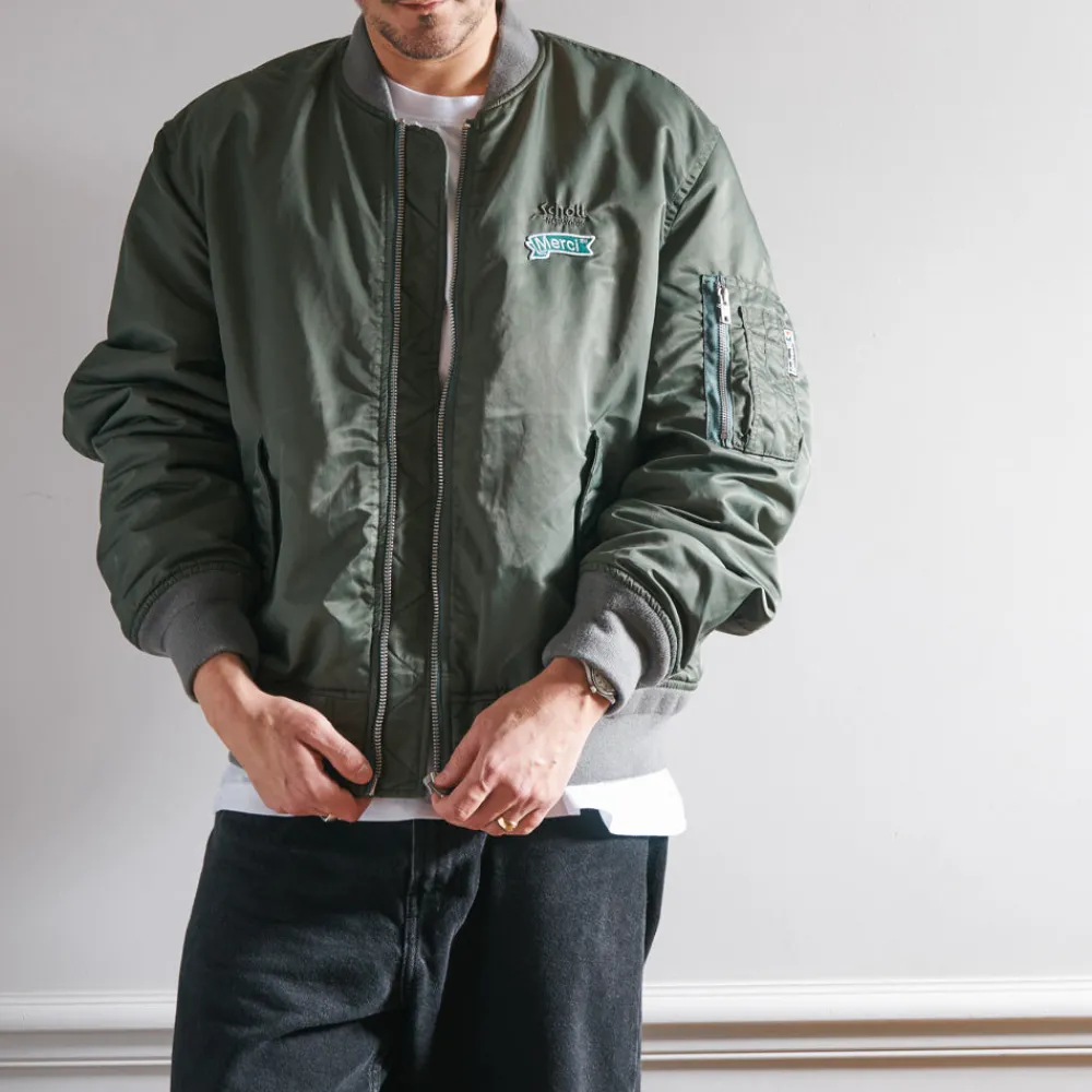 Women Schott x Merci - Bomber Vintage - Vert