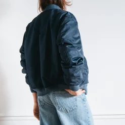 Women Schott x Merci - Bomber Vintage - Marine