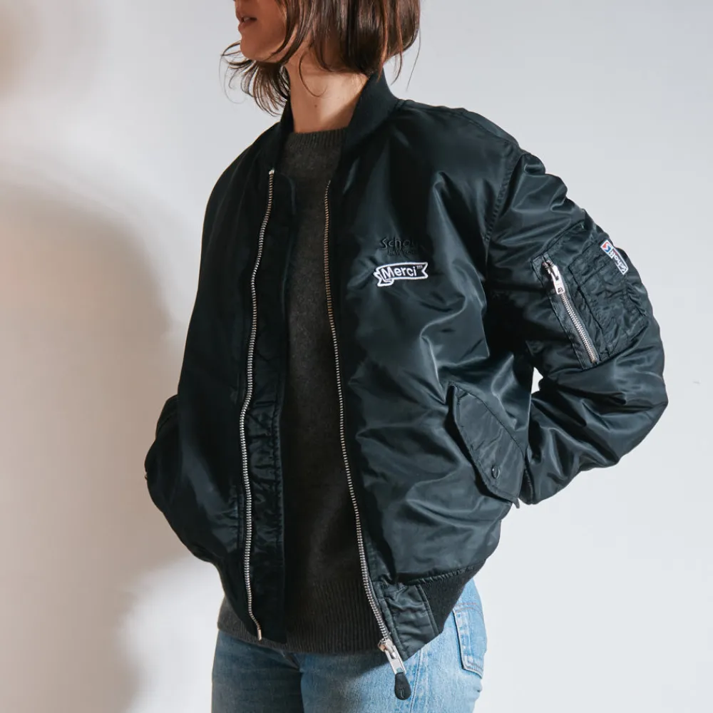 Women Schott x Merci - Bomber Vintage - Noir