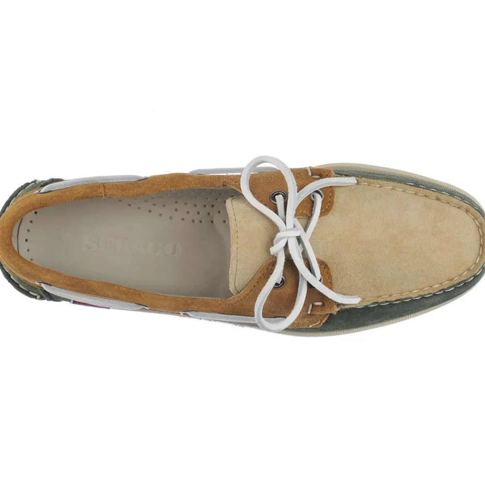 SEBAGO - Mocassins Portland - Vert & Ecru