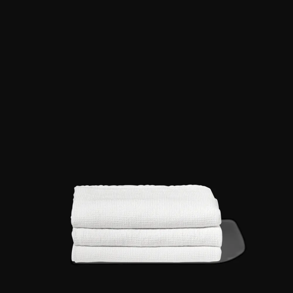 200 LINTEX Serviette de bain en lin - Nid d'abeille - Blanc Optique