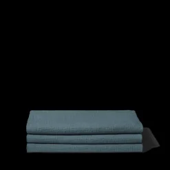200 LINTEX Serviette de bain en lin - Nid d'abeille - Bleu Pétrole