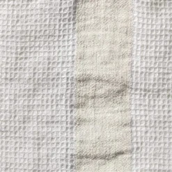 200 LINTEX Serviette de bain en lin - Nid d'abeille - Bande Pierre