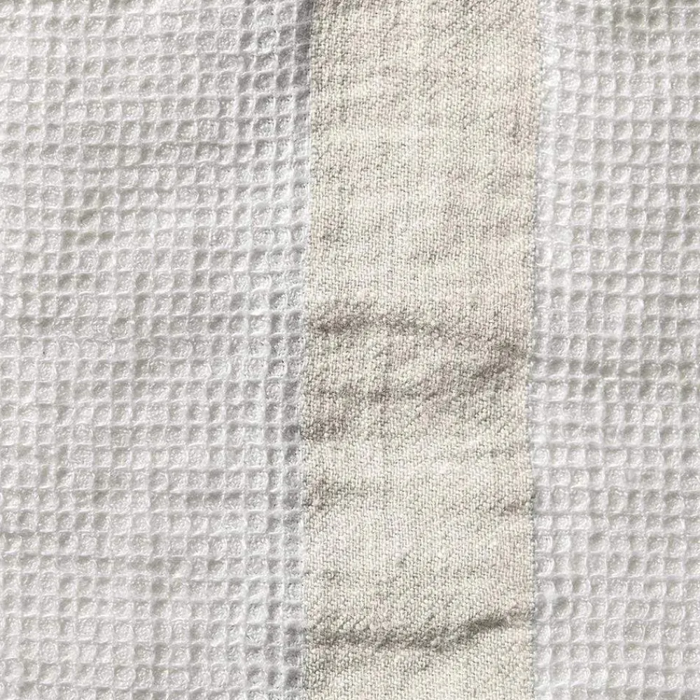 200 LINTEX Serviette de bain en lin - Nid d'abeille - Bande Pierre