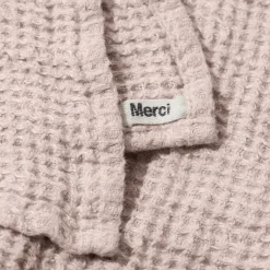 200 LINTEX Serviette de bain en lin - Waffle - Beige Rosé