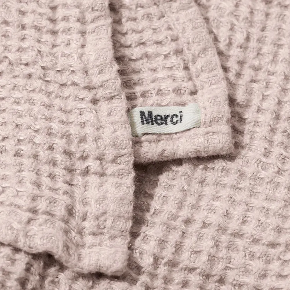 200 LINTEX Serviette de bain en lin - Waffle - Beige Rosé