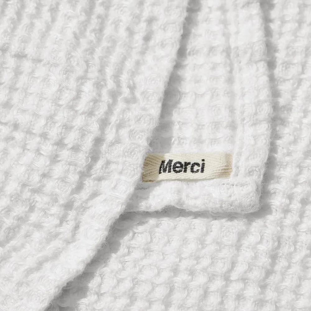 200 LINTEX Serviette de bain en lin - Waffle - Blanc Optique