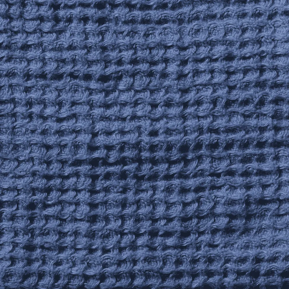 200 LINTEX Serviette de bain en lin - Waffle - Bleu Paros