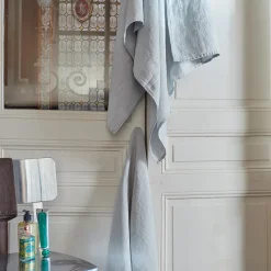 200 LINTEX Serviette de bain en lin - Nid d'abeille - Gris Vésuve