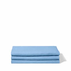200 LINTEX Serviette de bain en lin - Nid d'abeille - Bleu Tyrrhénien