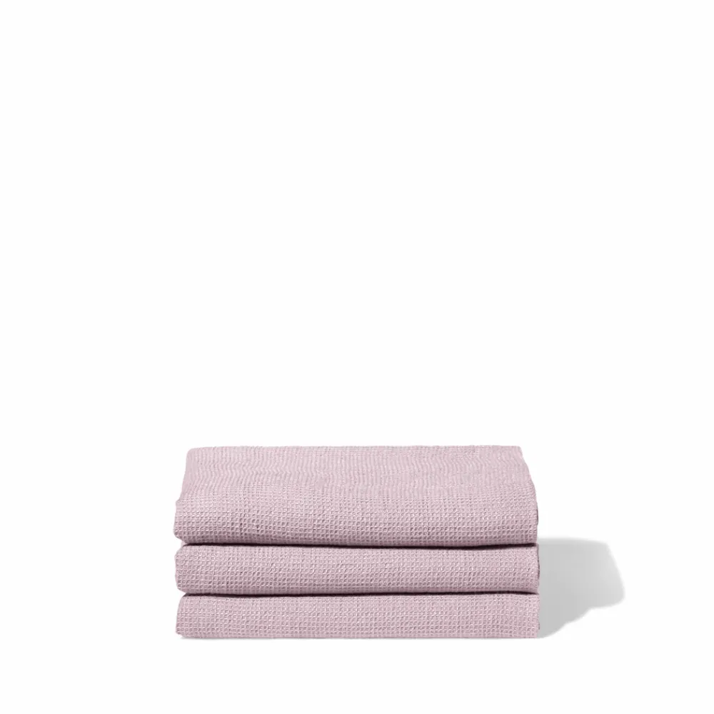 200 LINTEX Serviette de bain en lin - Nid d'abeille - Parme Fuji Iro