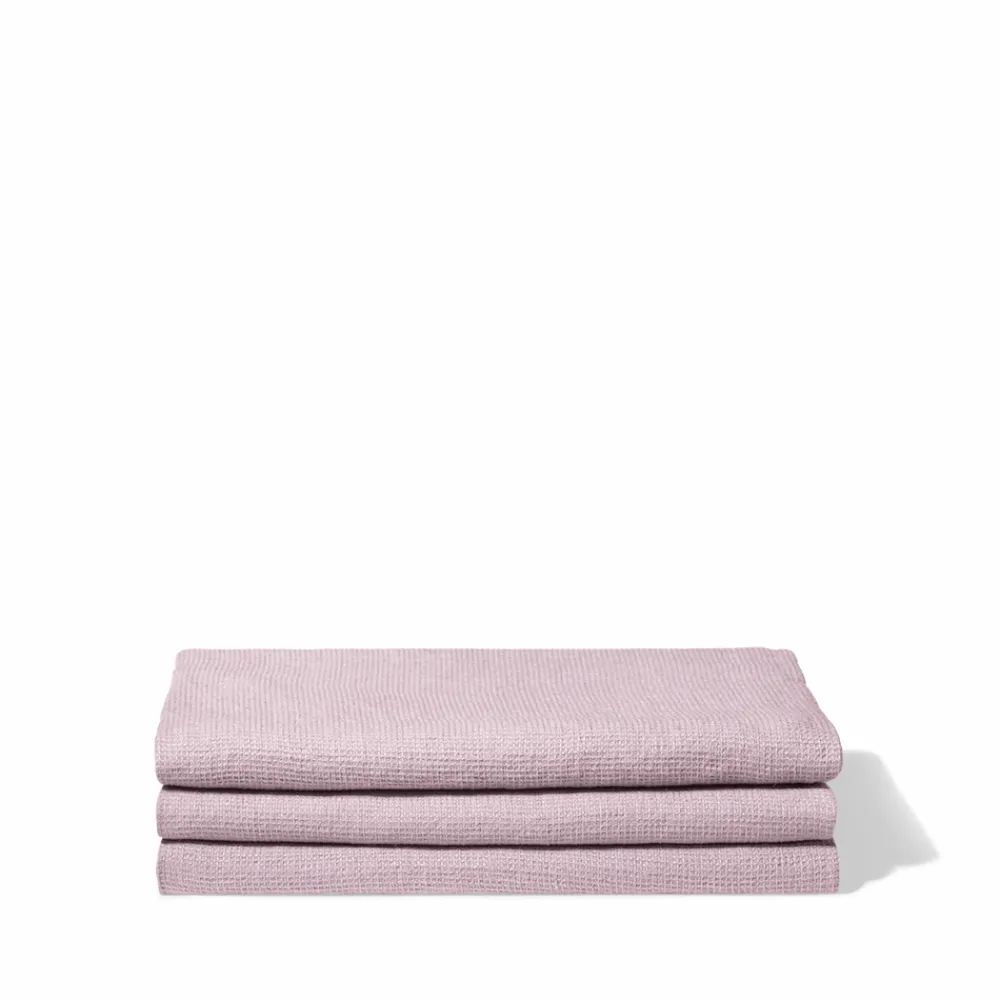 200 LINTEX Serviette de bain en lin - Nid d'abeille - Parme Fuji Iro