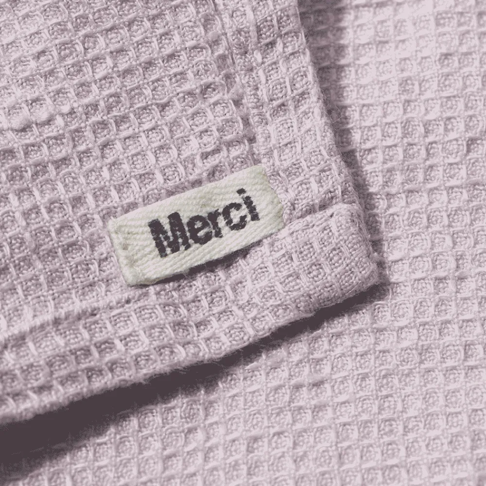 200 LINTEX Serviette de bain en lin - Nid d'abeille - Parme Fuji Iro