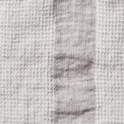 200 LINTEX Serviette de bain en lin - Nid d'abeille - Bande Parme Fuji Iro