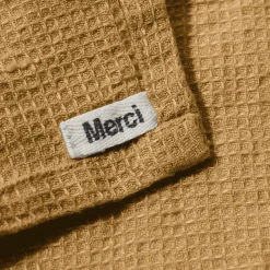 200 LINTEX Serviette de bain en lin - Nid d'abeille - Jaune Asahi