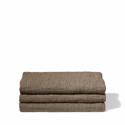 200 LINTEX Serviette de bain en lin - Waffle - Brun Cha Iro