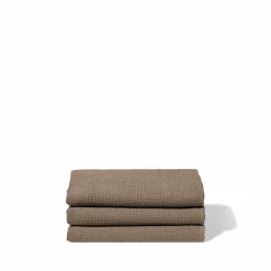 200 LINTEX Serviette de bain en lin - Nid d'abeille - Brun Cha Iro