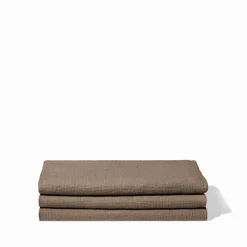 200 LINTEX Serviette de bain en lin - Nid d'abeille - Brun Cha Iro