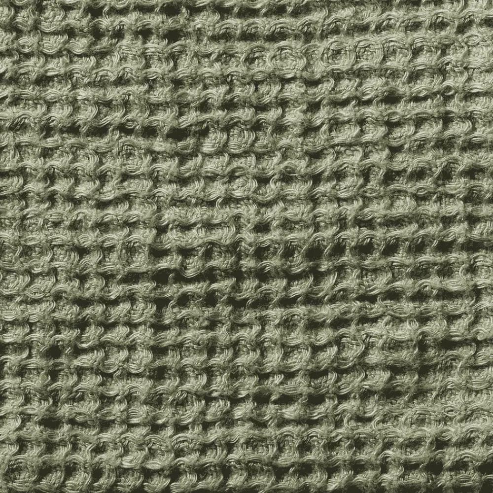 200 LINTEX Serviette de bain en lin - Waffle - Vert Komorebi