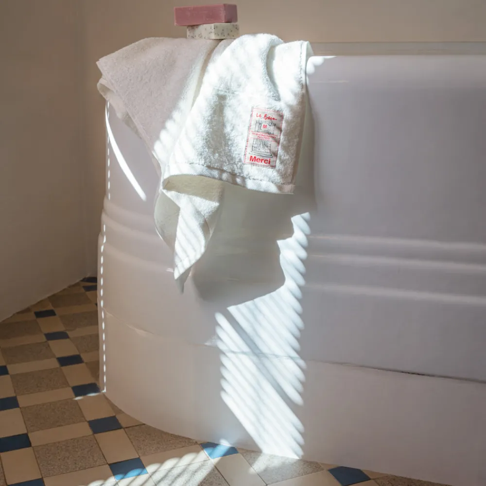 2100 GAZEX Serviette de bain en éponge - Blanc Optique