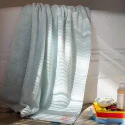 2100 GAZEX Serviette de bain en éponge - Bleu Antiparos