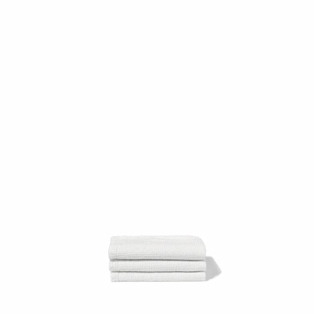 200 LINTEX Serviette de bain invité en lin - Nid d'abeille - Blanc Optique