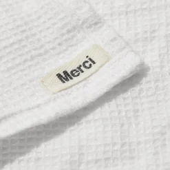 200 LINTEX Serviette de bain invité en lin - Nid d'abeille - Blanc Optique