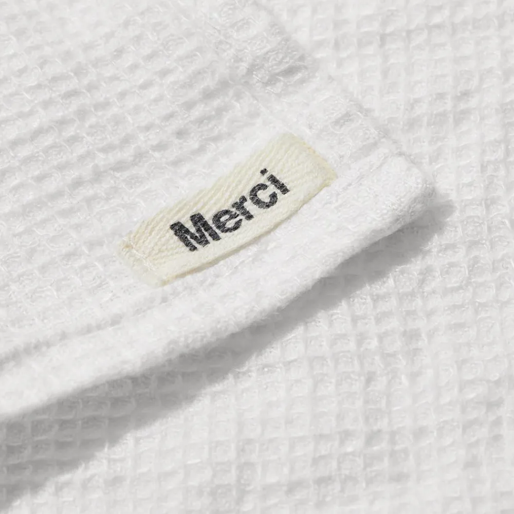 200 LINTEX Serviette de bain invité en lin - Nid d'abeille - Blanc Optique