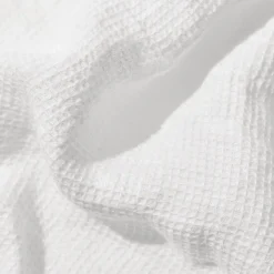 200 LINTEX Serviette de bain invité en lin - Nid d'abeille - Blanc Optique