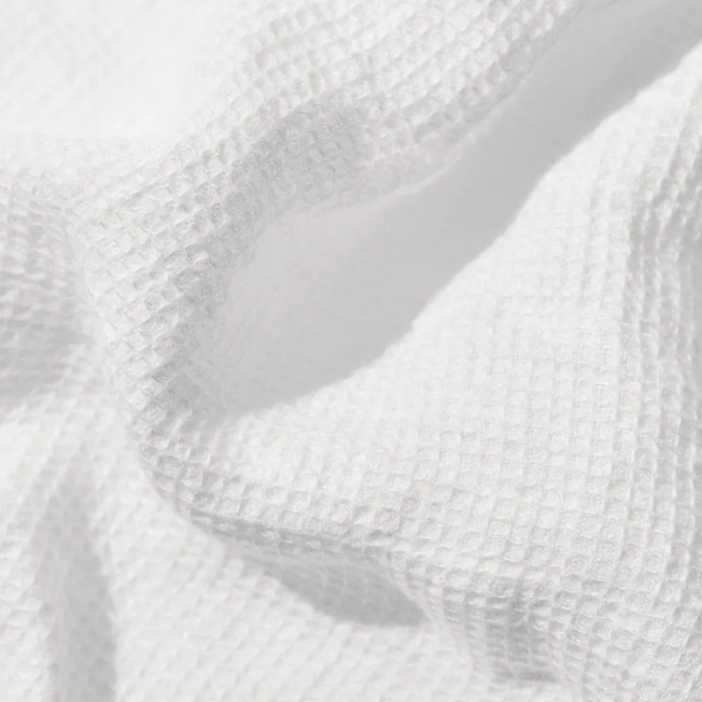 200 LINTEX Serviette de bain invité en lin - Nid d'abeille - Blanc Optique
