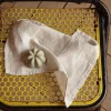200 LINTEX Serviette de bain invité en lin - Nid d'abeille - Pierre