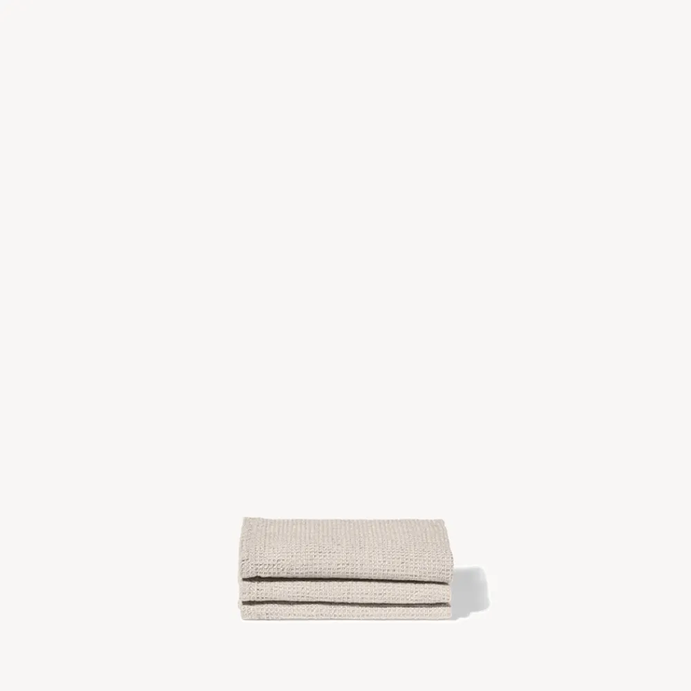 200 LINTEX Serviette de bain invité en lin - Nid d'abeille - Pierre